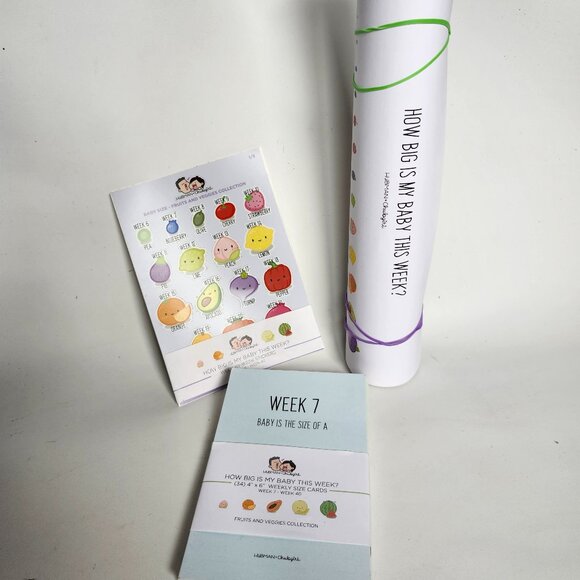 Hubman and Chubgirl How Big is My Baby This Week? Fruits Collection Print SET - Picture 1 of 3